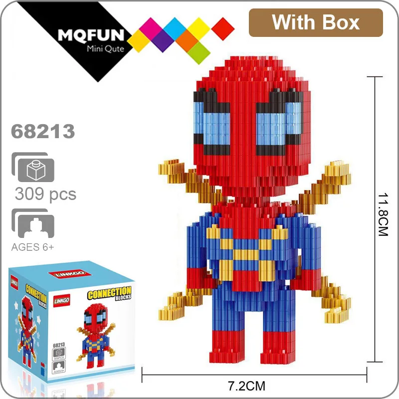 Linkgo Мститель супер герой Железный человек Человек-паук танос фигурки мини строительный блок кирпичи Сборная модель обучающая игрушка - Цвет: 68213 With Box