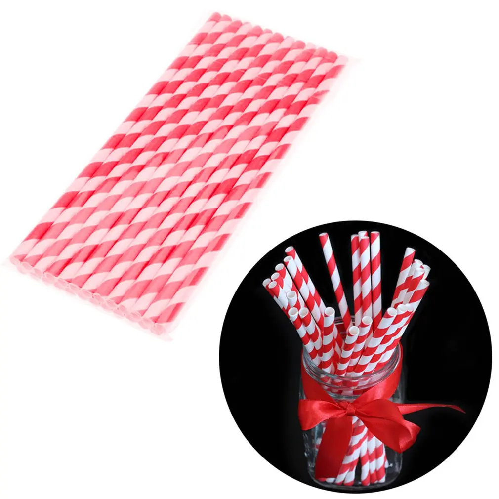 

Paper Straws for Birthday Wedding Decorative Party Environmental Creative Drinking Straws