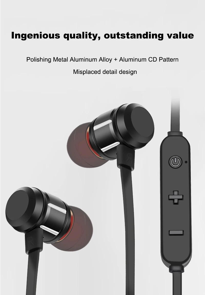 Magnetic Wireless Bluetooth Earphone Stereo Sports Sweatproof Earbuds Wireless in ear Headset with Mic for iPhone for Samsung
