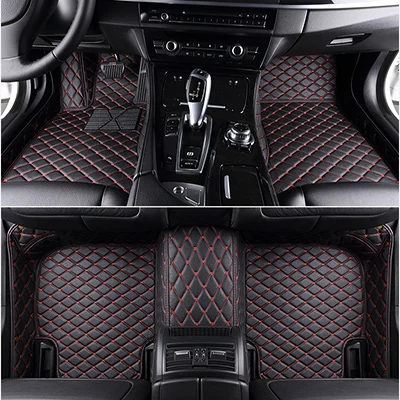 Пользовательские автомобильные коврики для Acura все модели MDX RDX ZDX RL TL ILX CDX TLX-L автомобильные аксессуары коврики для автомобилей - Название цвета: black red