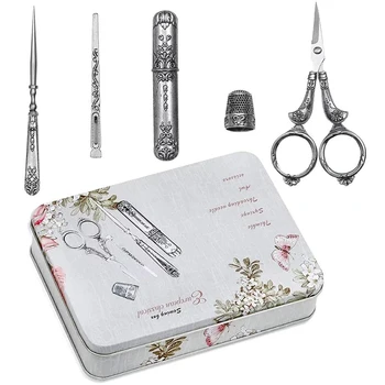 

LMDZ Embroidery Scissors Kit, European Antique Vintage Sewing Kit, Complete Vintage Sewing Tools with Embroidery Scissors