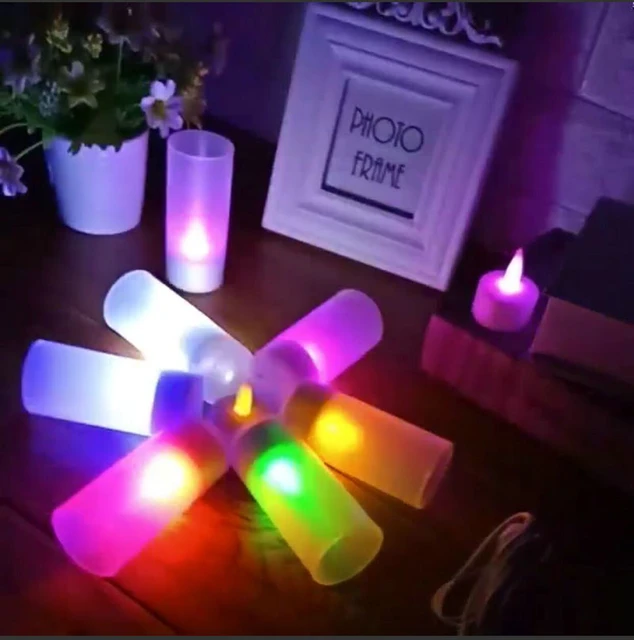 Bougie électronique LED scintillante, imperméable, changement de couleur,  décoration pour fête, anniversaire, mariage, noël - AliExpress