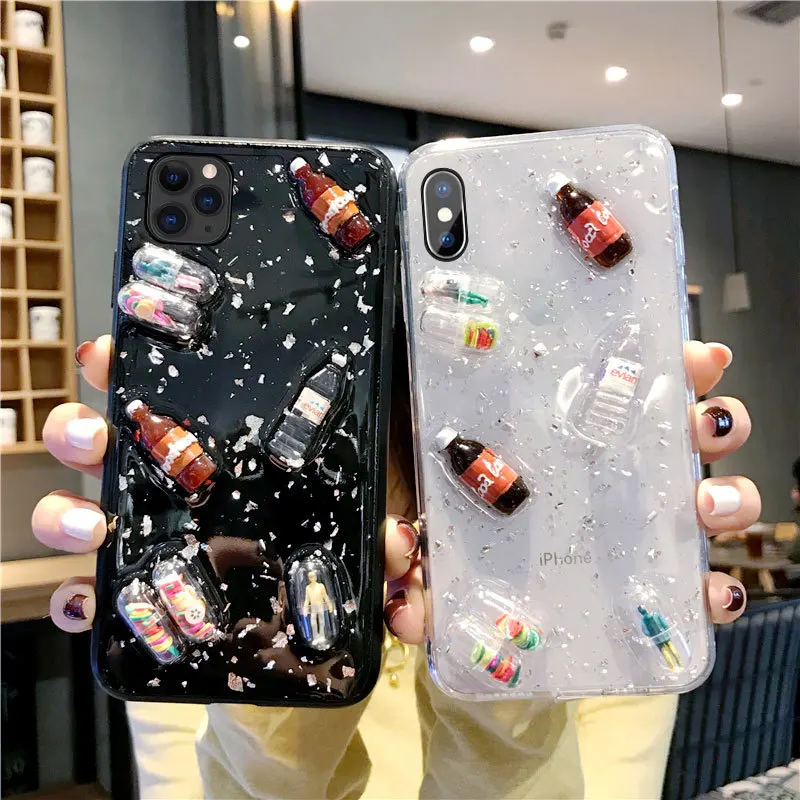 Мобильный телефон с трехмерными капсулами для таблеток чехол IPhone 11 Pro Max X XR XS 6 6S 7 8