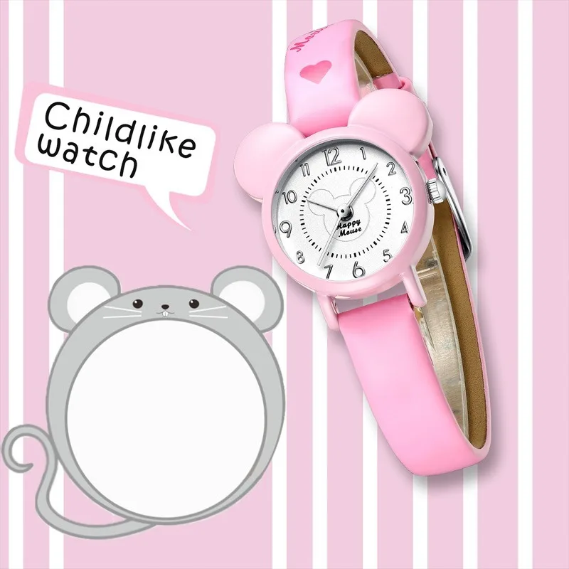 KDM Kinder Horloge Jongens детские часы для детей студенческие спортивные часы розовые наручные часы для девочек кожаный ремешок милые подарки 0010