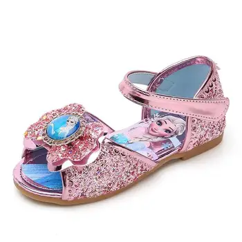 

Disney girls frozen cartoon Sandals princess crystal non-slip soft bottom kids show party dance shoes