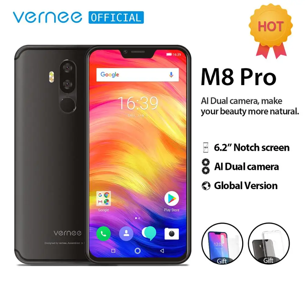 Version mondiale Vernee M8 Pro téléphone portable 6.2