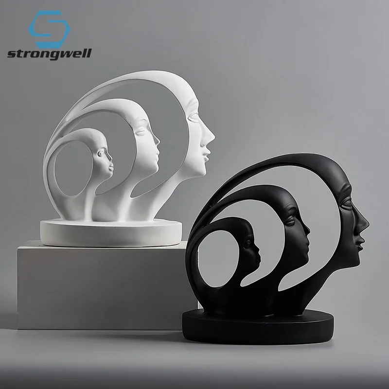 Strongwell абстрактная белая/черная скульптура Скандинавская современная простая