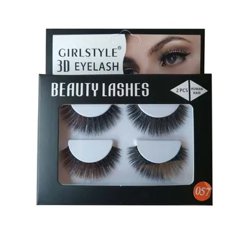 

New Style False Eyelashes 3D False Eyelashes Densely Cross 2-Pairs Mink False Eyelashes 0.07 Size Slender Makeup Extension Tools