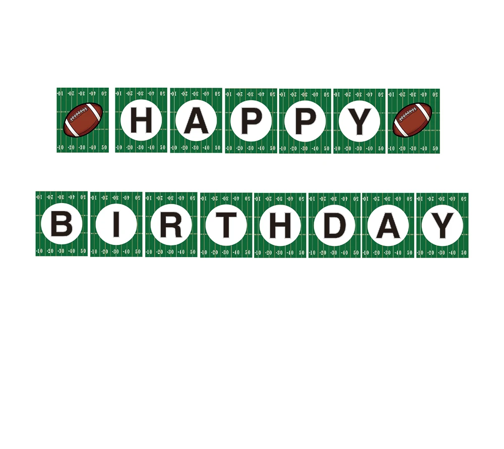 Yi Surgery Kids Birthday Party Banners Football Theme Hanging Bunting Happy Letters Backdrops Decoration BA123 | Дом и сад