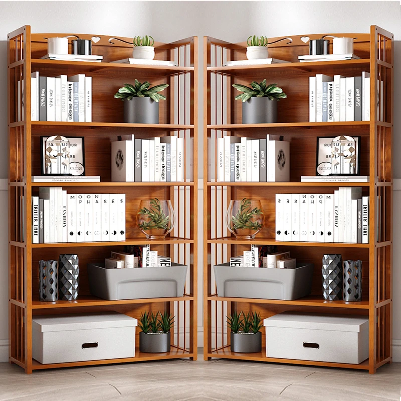 

Bookshelf landing, simple living room office, small shelf, simple children's table, students' bamboo bookcase.