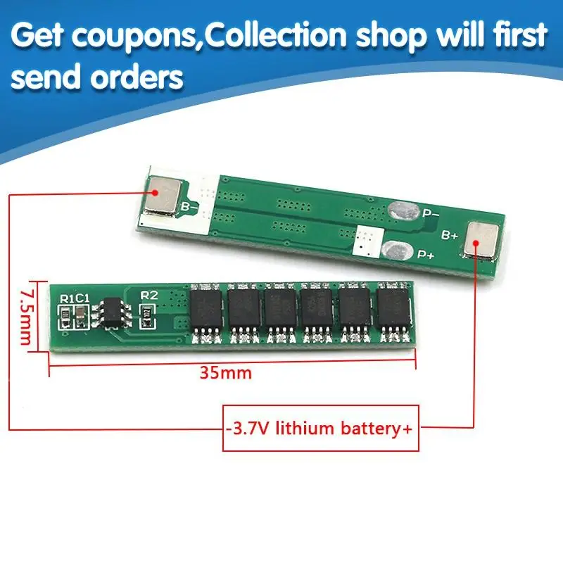 1S 7.5A 10A 15A 3.7V Li-ion 3 4 6MOS BMS PCM Battery Protection Board PCM for 18650 Lithium Lion Battery ► Photo 1/3