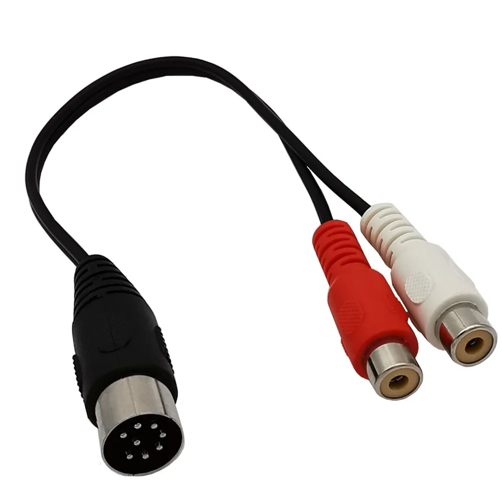 Din 8 Pin to 2RCA Cable 8Pin Din Male Plug to 2-RCA Female Audio Adapter Cable for  Musical instrument audio equipment 0.3M-1.5M