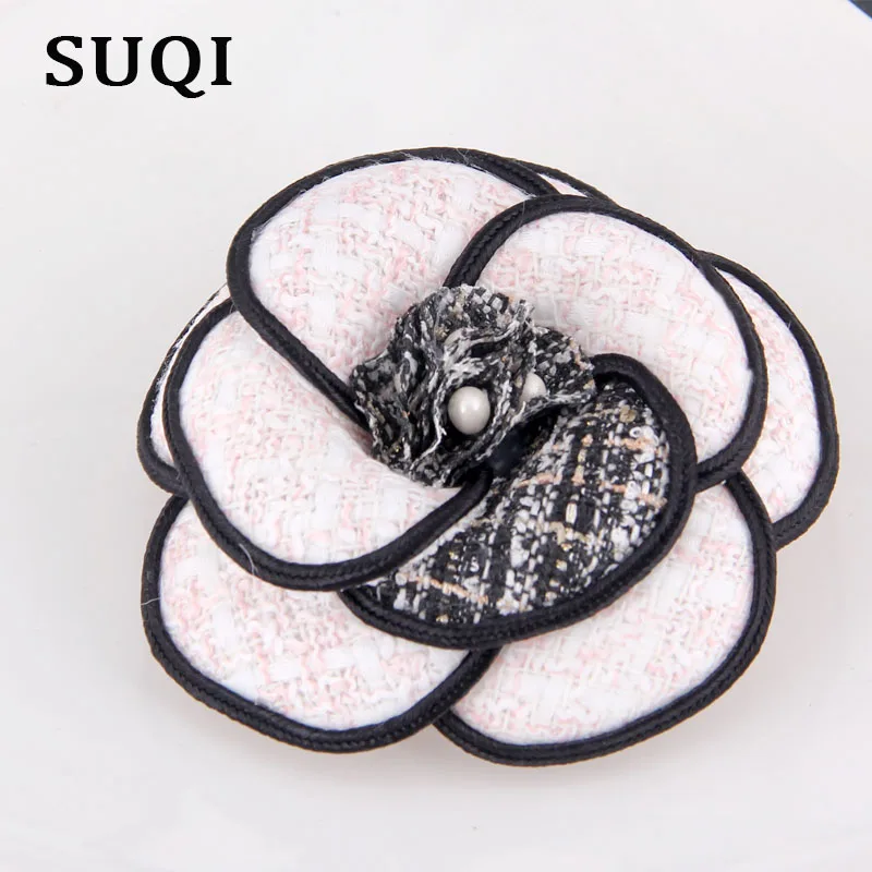 SUQI Корейская Высококачественная брошь в форме цветка тканевые классические
