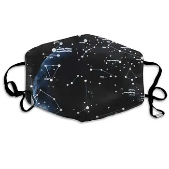 

Mouth Mask Black Star Galaxy Print Masks - Breathable Adjustable Windproof Mouth-Muffle, Camping Running for Women and Men