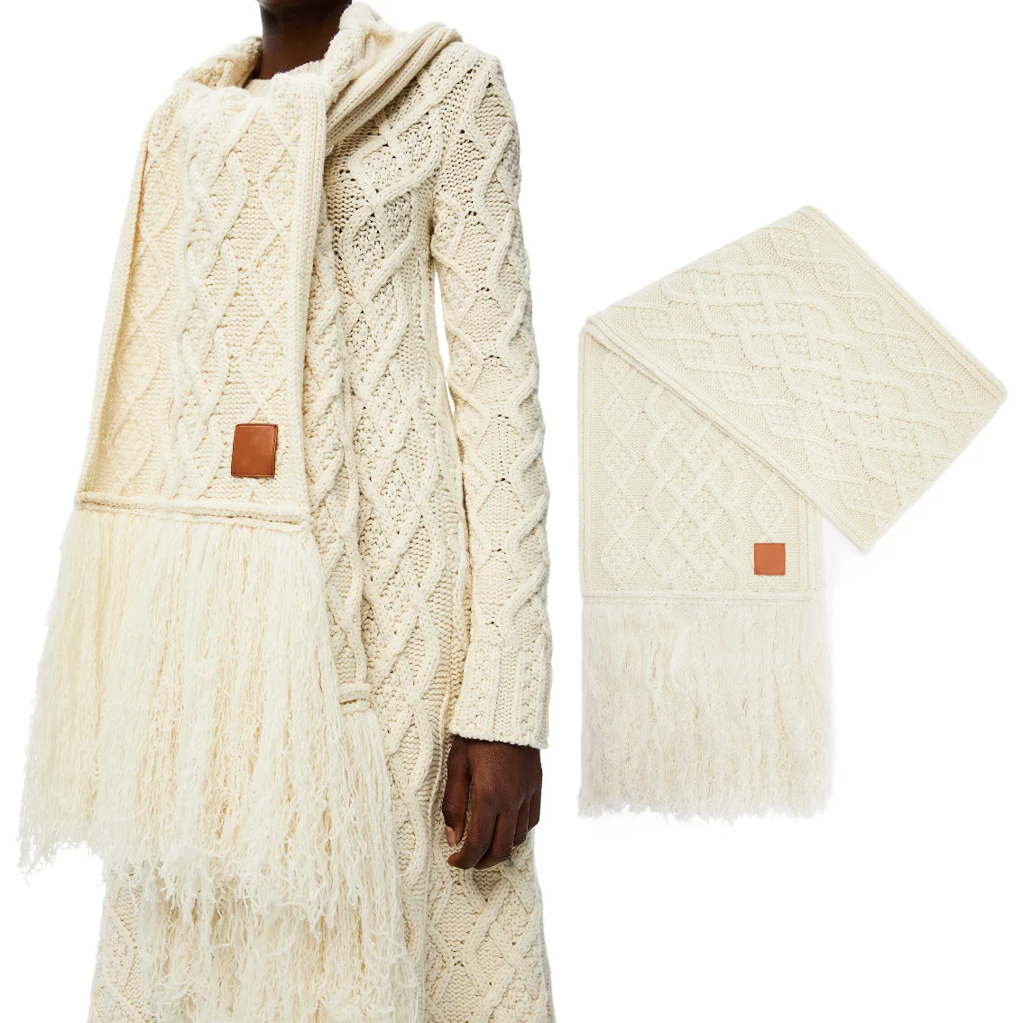 

2020 new factory loew home scarf women's autumn and winter knitted twisted cashmere tassel scarf