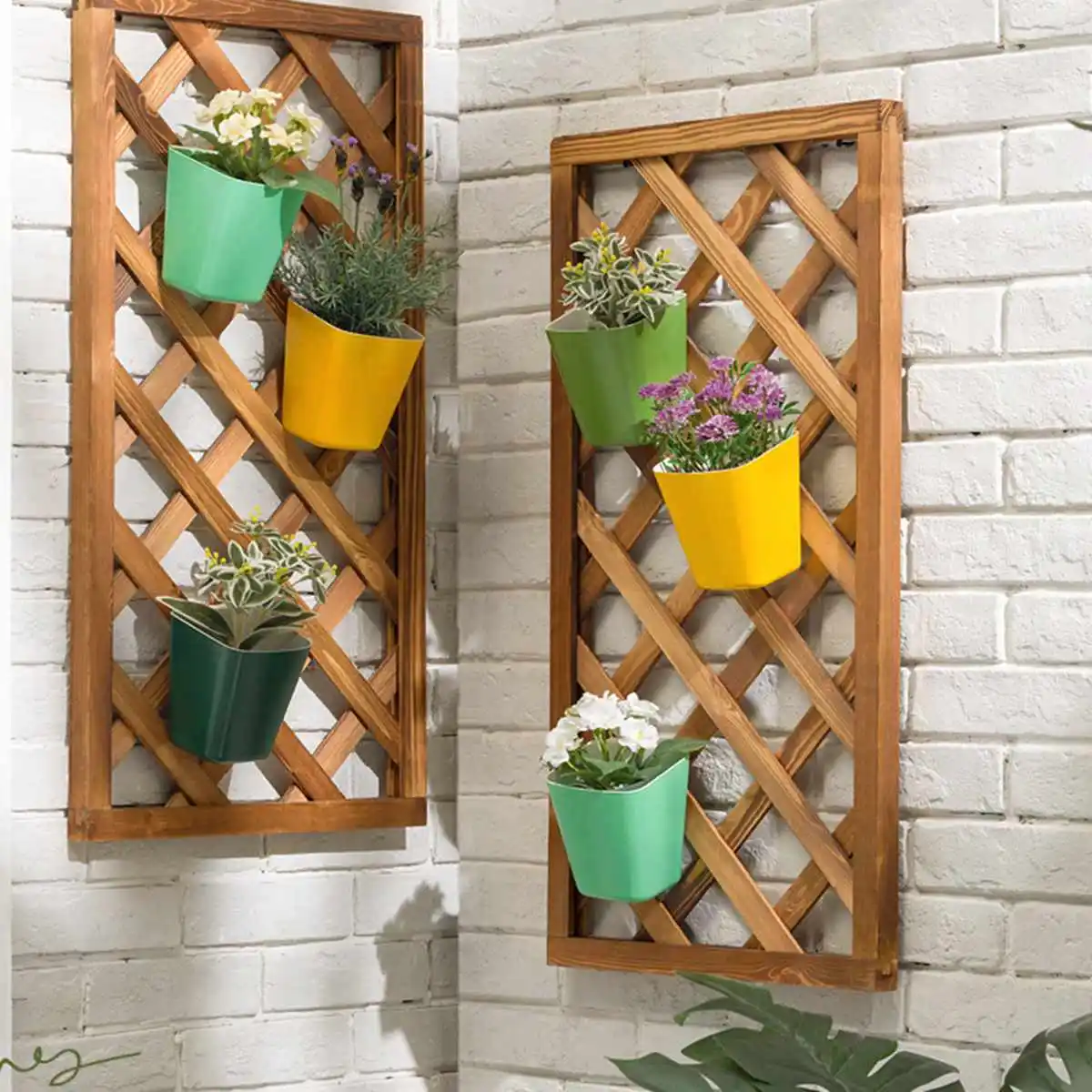 SolidWoodWallFlowerStandEuropeanBalconyLivingRoomWallHanging