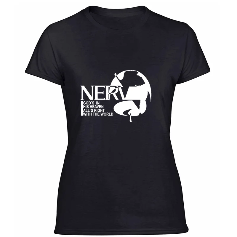Women-Black Графический большой логотип NERV Футболка мужская унисекс европейский размер S-5xl винтажная Мужская хлопковая футболка с круглым вырезом - Цвет: Women-Black