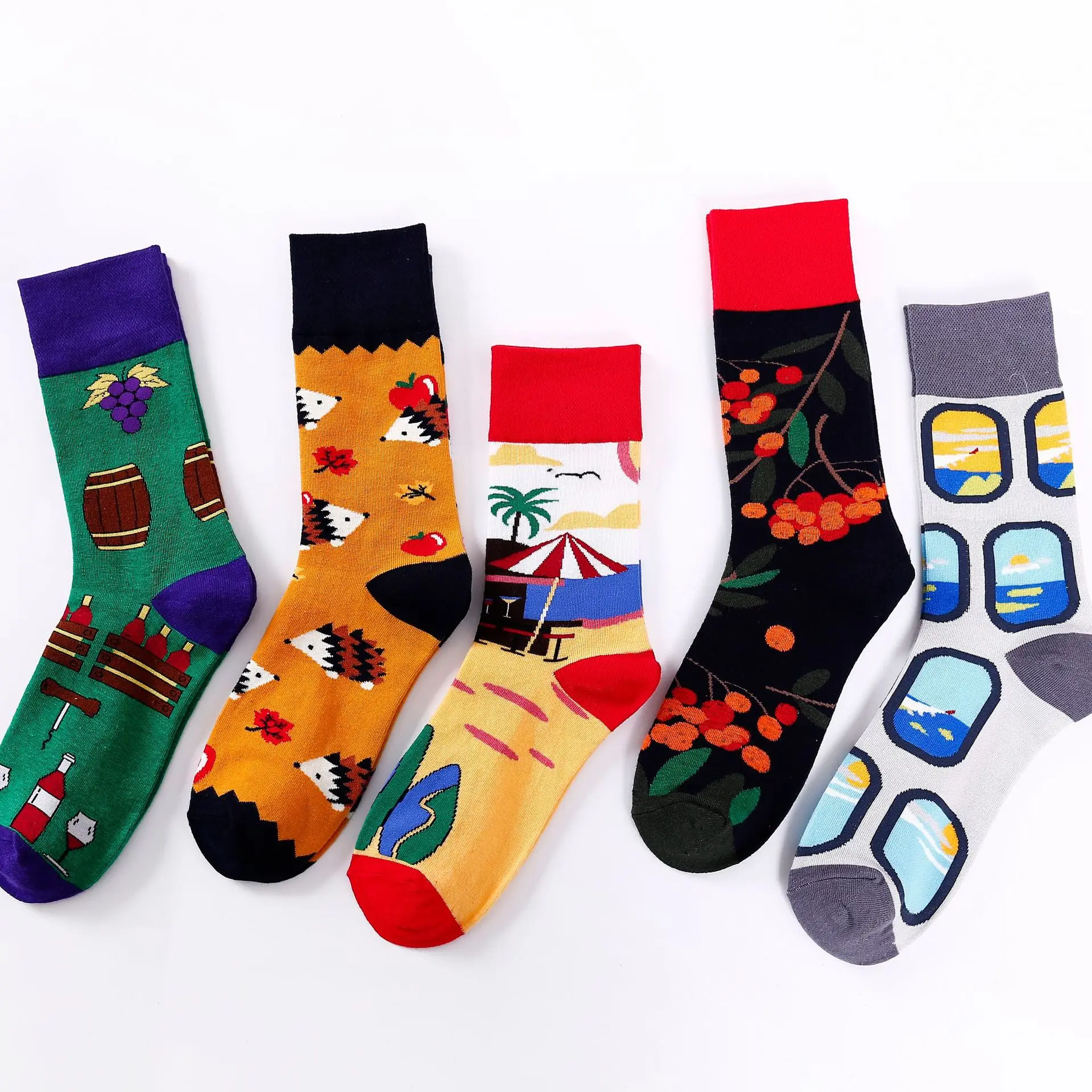 

20 Pairs/set Korean Version Middle Tube Men's Sock Sweat Absorption Cotton Skateboard Socks Sports Cotton Socks Wholesale