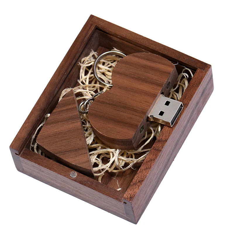 Более 10 шт логотип бесплатно Fivestars купить Usb 2,0 логотип пользовательские деревянные, в форме сердца Usb флэш-накопитель 8g/16g/32g/64g Usb флешки свадебный подарок - Цвет: B