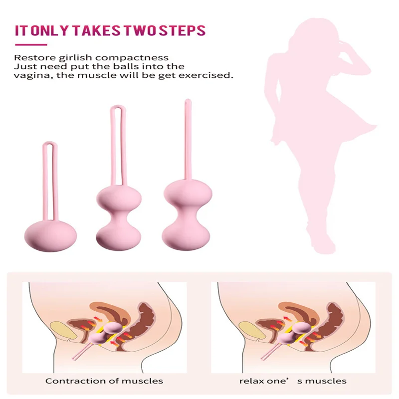 Kegel Balls Medical Silicone Exercise Tightening Device Safe Ben Wa Ball Women Vaginal massager Adult toy No Vibrator kegel balls
