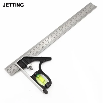 

1PCS Precise Stainless Steel Measuring Tools Aluminium Combination Square Diy Workshop Hardware Angle Spirit Level 12" (300mm)