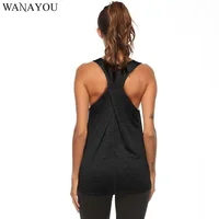 WANAYOU Sleeveless Gym Tops,Breathable Yoga Fitness Workout Tank Top For Women,S-2XL Running Gym Sports Shirt Jogging Yoga Vest