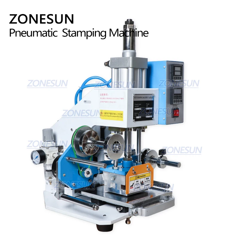 ZONESUN ZY-819B пневматическая штамповочная машина, принтер логотипа кожи, машина для нанесения надписей, машина для штамповки именных карт(220 В/50 Гц