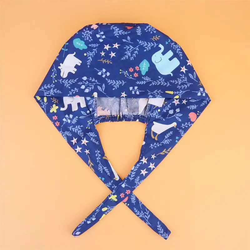 Динозавры печатные хирургические Strappy Hat Хлопок регулируемый Доктор Медсестры крышка многоразовая Рабочая крышка s 4 стильный свободный размер