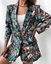 

2021 new Women's Spring and Autumn Long Sleeve Tropical Animal Print Blazer Coat Female Jacket