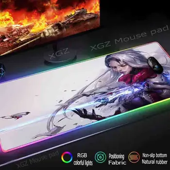 

XGZ Anime Injured Girl Custom Large RGB Gaming Mouse Pad Black Lock-edge Office Computer Desk Speed Rubber Non-slip Xxl