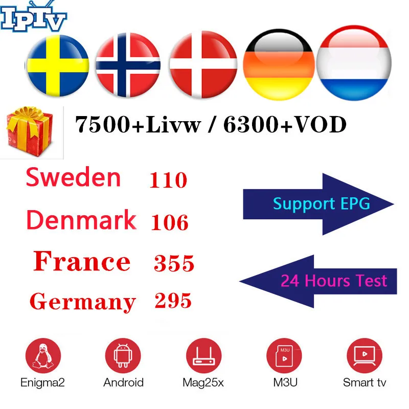 Лучший стабильный IP tv Испания M3U Francais IP tv Португалия подписка 1 год IP tv M3U Франция VOD для Smart tv Android tv Box