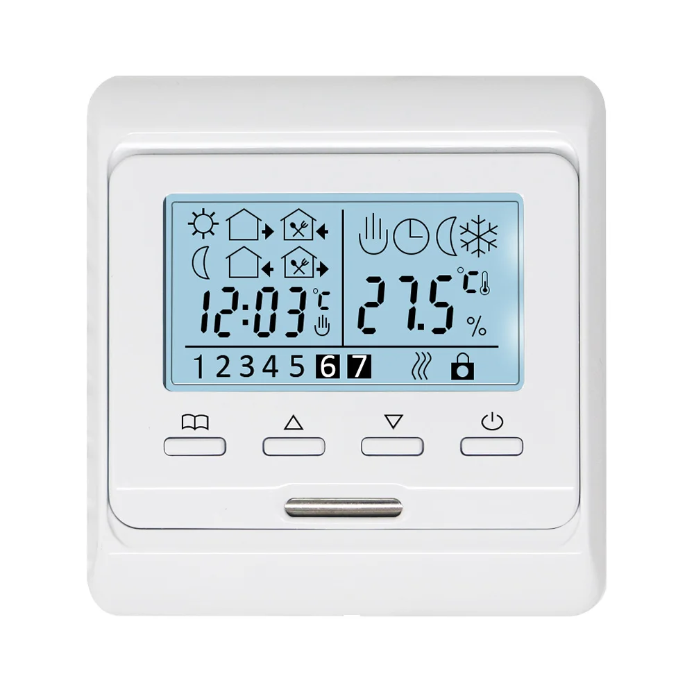 YEZIL Digital Display Temperature Controllers 2pcs 16A LCD Programmable Warm Floor Controller,Electric Digital Floor Heating Room Air Thermostat YEZIL Digital Display Temperature Controllers 2pcs 16A LCD Programmable Warm Floor Controller,Electric Digital Floor Heating Room Air Thermostat