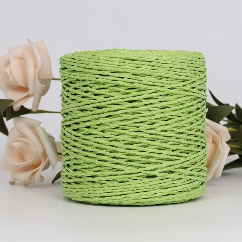 100G Raffia Yarn Kintting Paper Straw Yarn for Crocheting Hat Fancy Yarn Flower Packing Summer Fashion Handmade Material