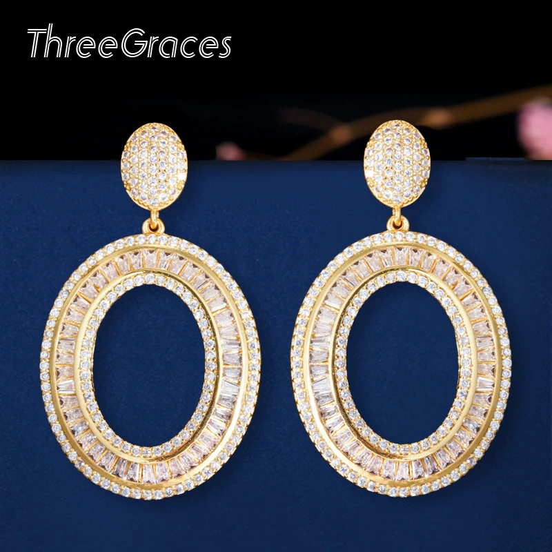 Серьги-капельки ThreeGraces в Дубае роскошные круглые серьги золотистого цвета с