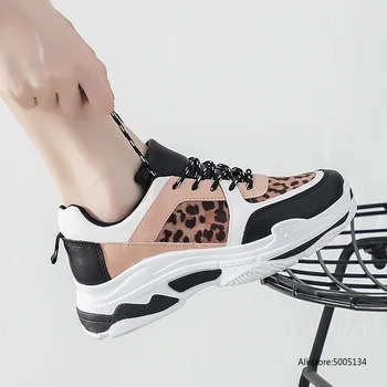 

2020 New Leopard New Women Shoes Spring New Women's Shoes Ulzzang Platform Sports Shoes Female Wisdom Shoes Women Snekaers