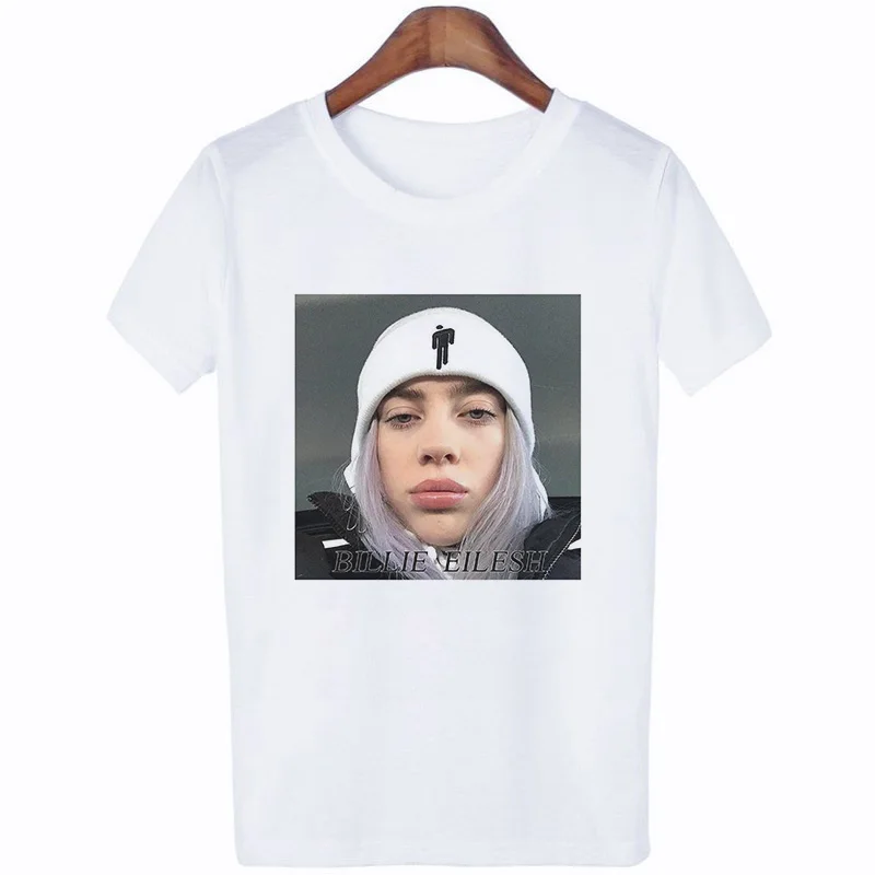 3818 Уличная футболка в стиле хип-хоп Billie Eilish, женская футболка в стиле Харадзюку, повседневная мужская футболка с круглым вырезом и короткими рукавами, крутая графическая футболка в стиле хипстер - Цвет: 3818