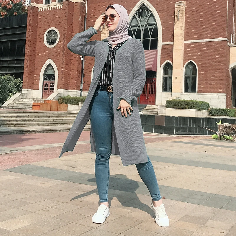 Sueter Mujer Invierno зимний свитер женский вязаный длинный кардиган Mujer одежда кардиганы Pull Femme Casaco Feminino - Цвет: Gray Sweater