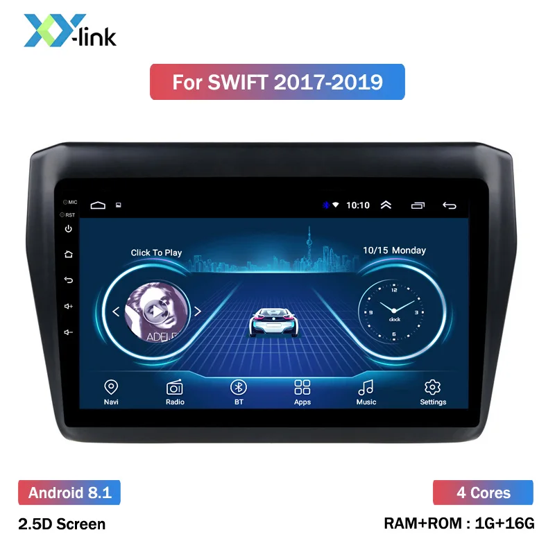 9 дюймов 2.5D ips Восьмиядерный Android 8,1 автомобильный DVD мультимедийный плеер для Suzuki Swift gps-навигация, радио, стерео - Цвет: 4 CORES 1G RAM