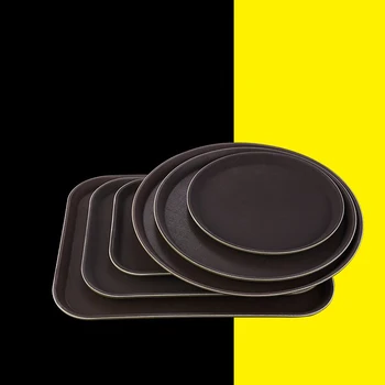 

Direct sales new products thick melamine water cup plate tempered round hotel business not easy to break the tray tableware