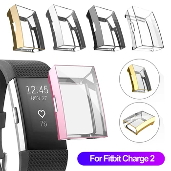 

For Fitbit Charge 2 Watch Cover Plating Hard PC Case Watch Cover Bumper Crystal Diamonds Ultra thin Smart Watch Protective Shell
