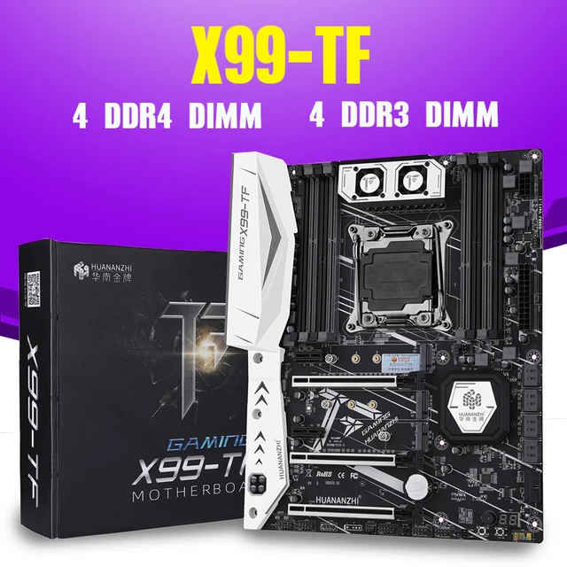 HUANANZHI X99 X99-TF Motherboard With Dual M.2 NVME Slot Support Both DDR3 and DDR4 LGA2011-3 2