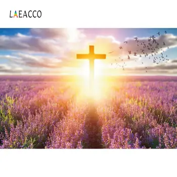 

Laeacco Happy Easter Day Light of hope Rebirth Background Party Photography Customizable Backdrops Props For Photo Studio