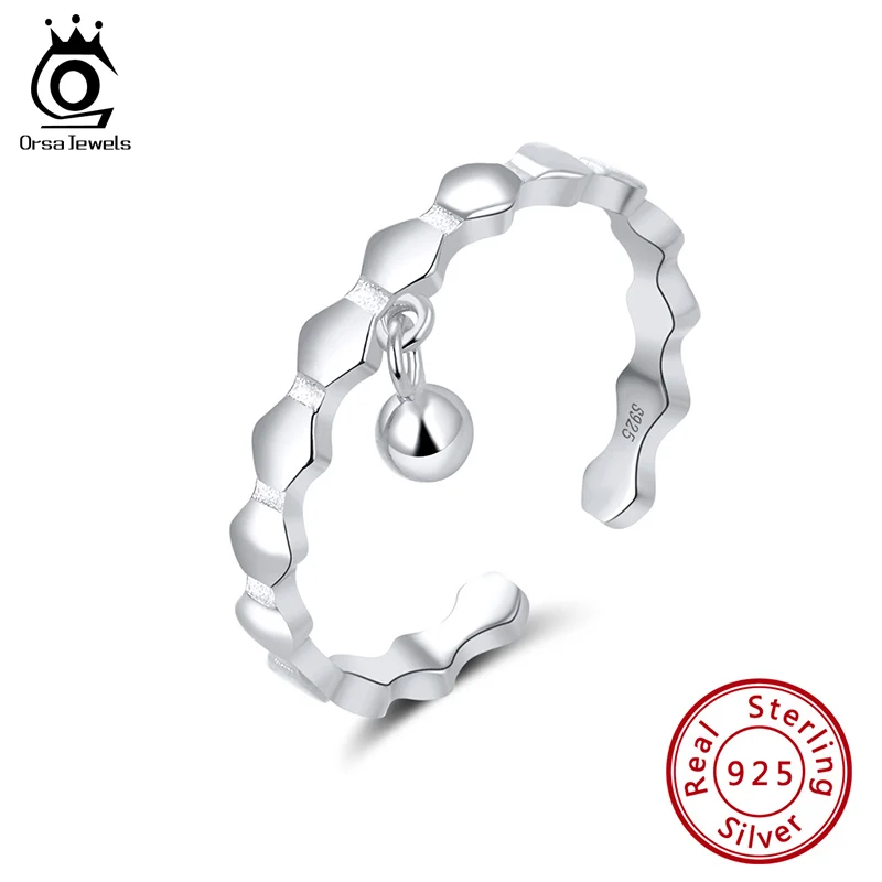 

ORSA JEWELS Honeycomb Shape Ring 925 Sterling Silver Rings for Women Open Stackable Rings Silver 925 Jewelry Fine Jewelry SR144