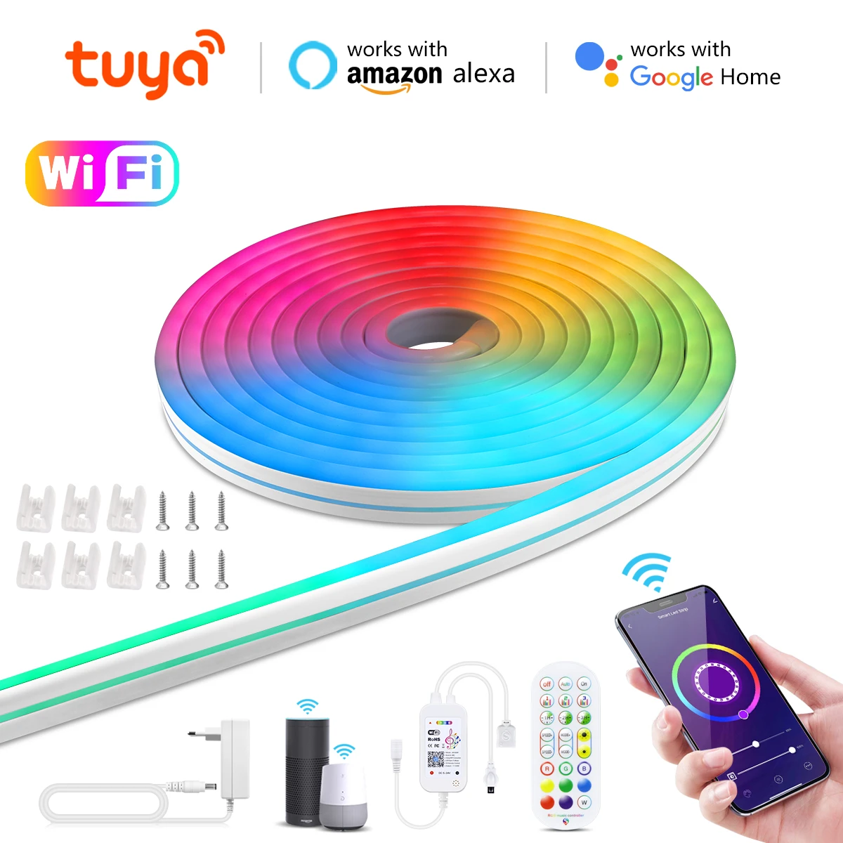 Onregelmatigheden capaciteit gaan beslissen Tuya Smart Life Wifi Led Neon Light Strip | Led Lights Strip Wifi Bluetooth  Alexa - Led Strip - Aliexpress