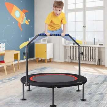 

SHIP FROM Silent Mini Trampoline with Adjustable Handle Bar Fitness indoor Trampoline Bungee Rebounder Jumping Cardio Trainer