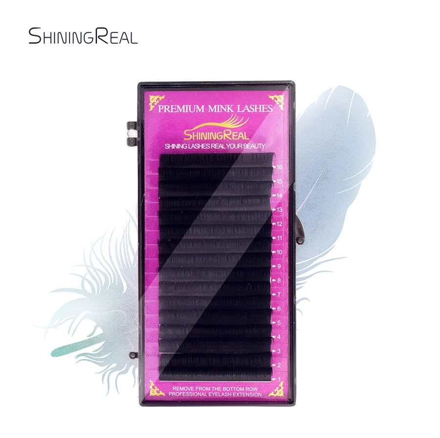 

High quality 16Rows Faux mink eyelashes individual maquiagem cilios for professionals soft mink eyelash extension