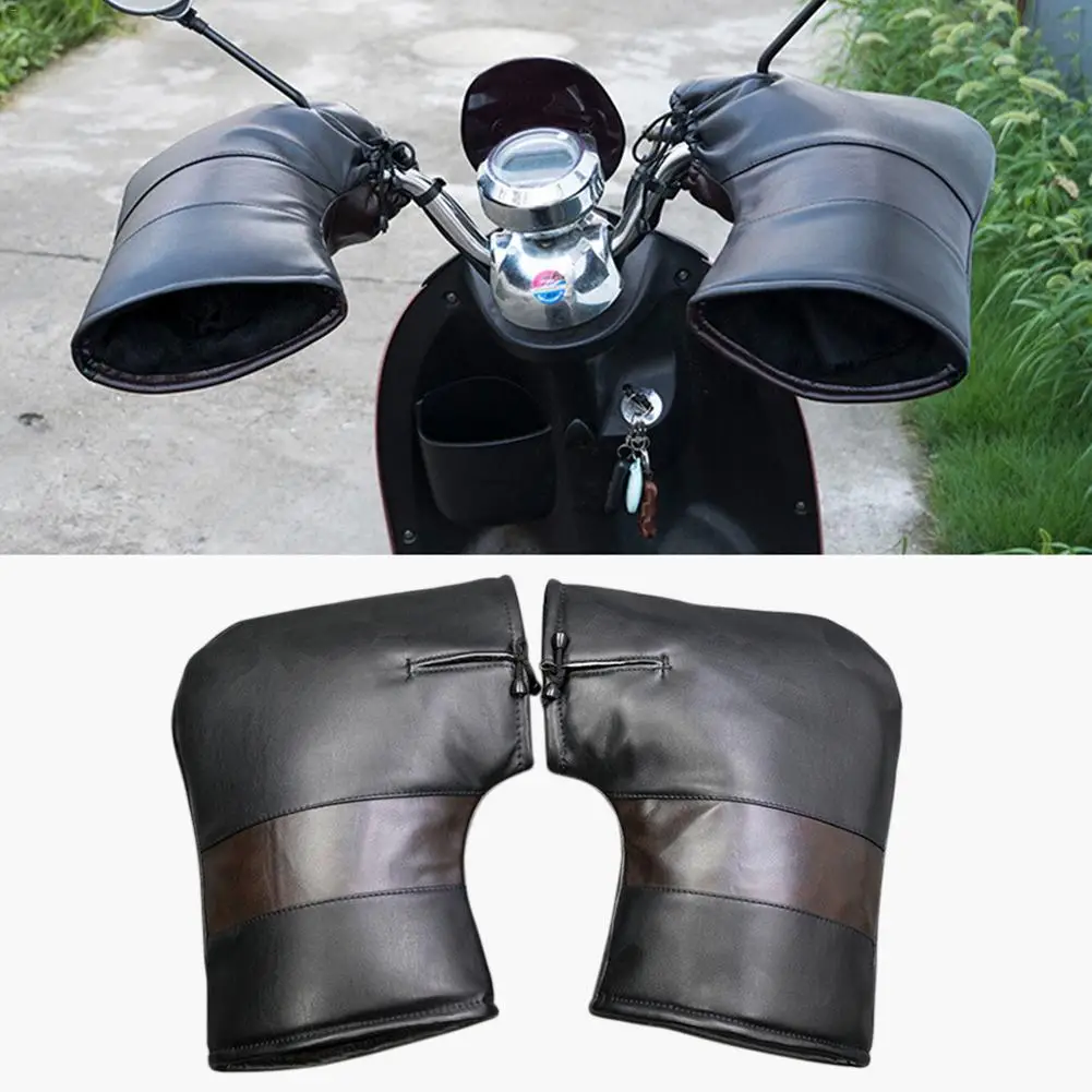 Handlebar Hand Muffs Warmer Winter Motorcycle Scooter Bike Gloves Durable Black