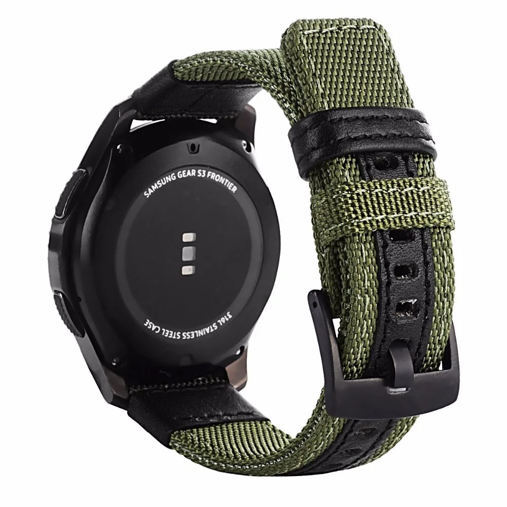 Ремешок из нейлона и кожи для Samsung Gear S3 Frontier S2 Classic 20/22 мм|Ремешки часов| |