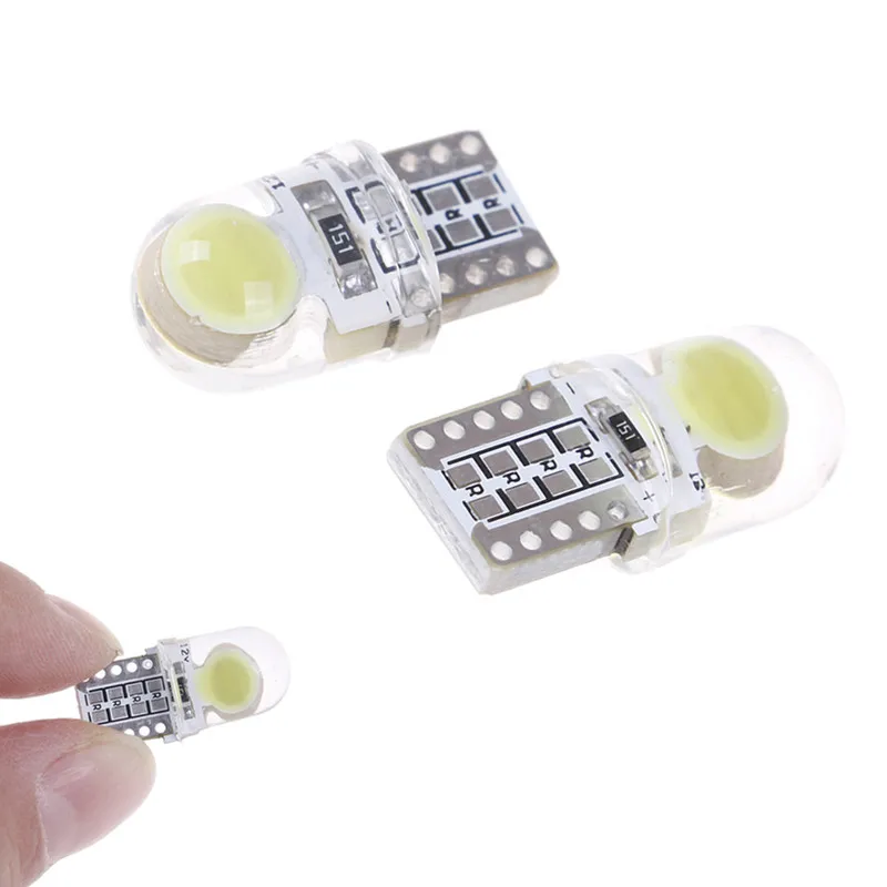 2pcs White LED Bulbs 8 Smd Cob Silica Gel Led Bulbs License Plate Dash Light