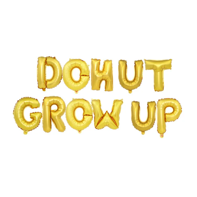 16-дюймовый шпилька шар в форме буквы пончик Grow up пончики вечерние буквы для украшения Набор 3-Цвет